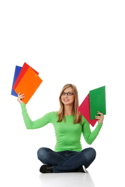 Menina estudante feliz — Fotografia de Stock