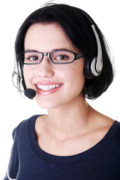 Closeup of attractive customer support representative — Stock Photo, Image