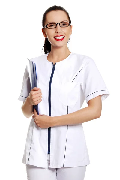 医師の女性の笑みを浮かべてください。 — ストック写真