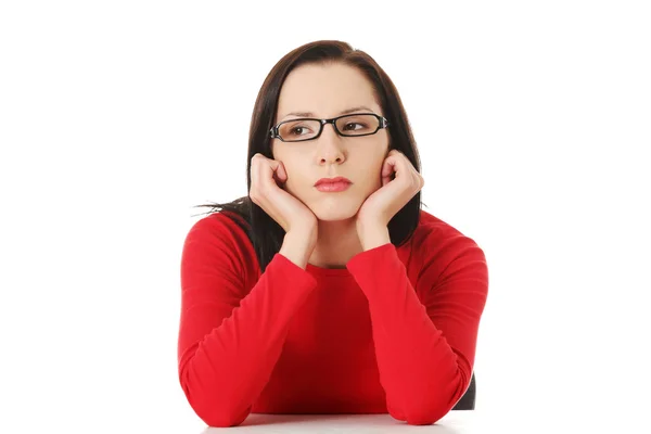 Woman with sad expression — Stock Photo, Image