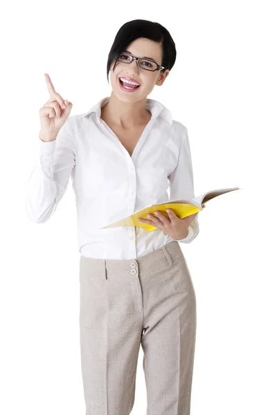 Happy young woman - student or teacher — Stock Photo, Image