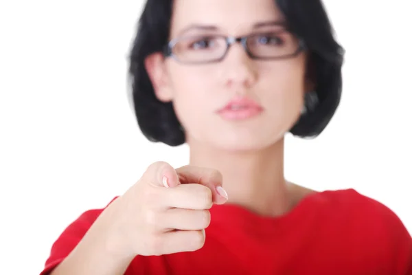 Woman pointing on you — Stock Photo, Image