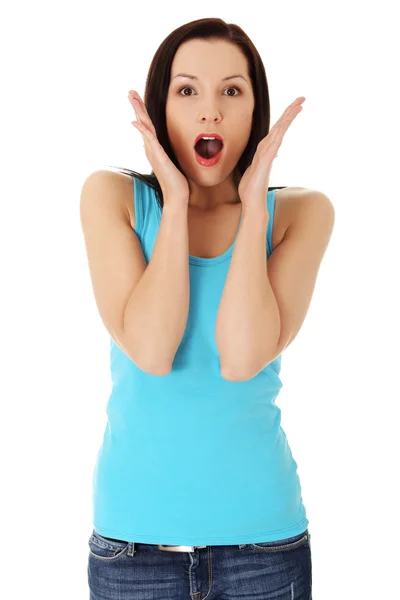 Shocked teen woman — Stock Photo, Image