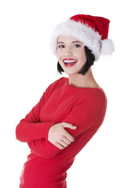 Feliz Santa mujer — Foto de Stock