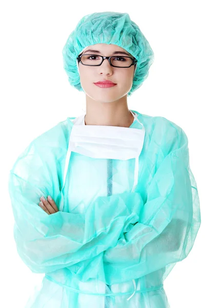Portrait of happy young woman doctor — Stock Photo, Image