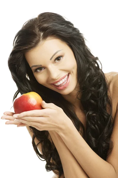 Sexy woman with red apple — Stock Photo, Image