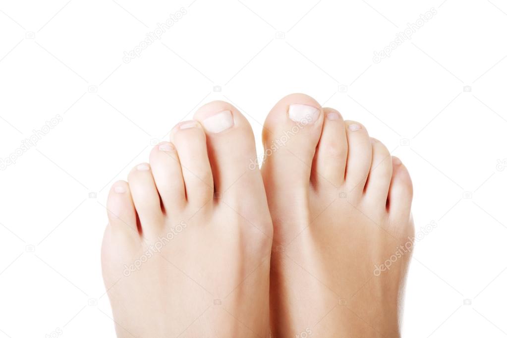 Beautiful female feet - close up on toes