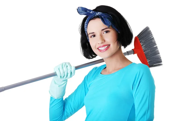 Happy cleaning woman portrait — Stock Photo, Image