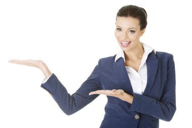 onun avuç içi kopya alanı gösterilen iş kadını