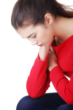 düşünceli kadın sorunu veya depresyon ile
