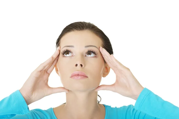 Thoughtful female student looking up — Stock Photo, Image