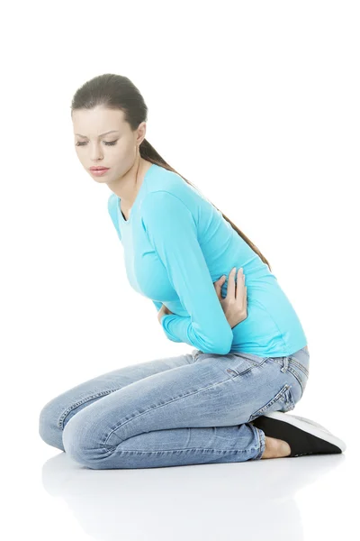 Young woman with stomach issues — Stock Photo, Image