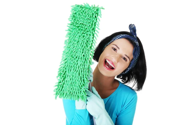Feliz retrato de mujer de limpieza —  Fotos de Stock