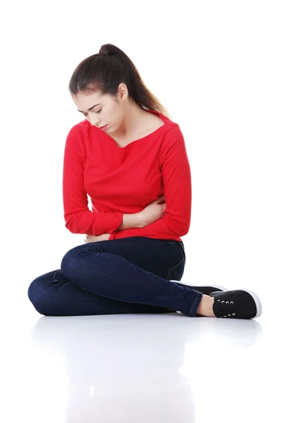 Young woman with stomach issues — Stock Photo, Image