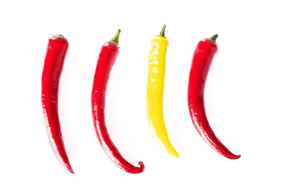 Red and yellow hot chilie peppers — Stock Photo, Image