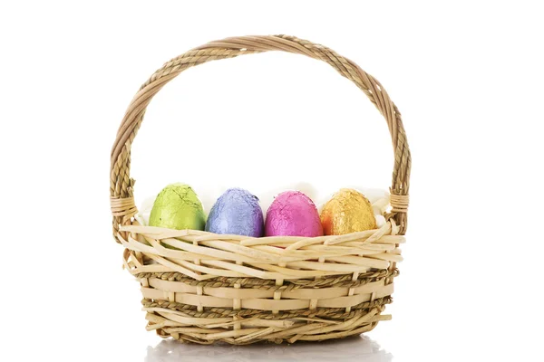 Wicker easter basket — Stock Photo, Image