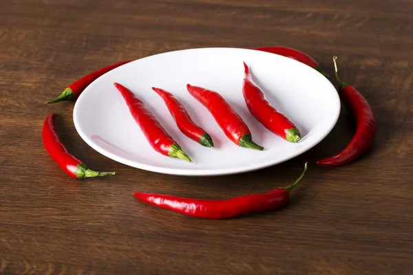 Röd het chilie pepers — Stockfoto