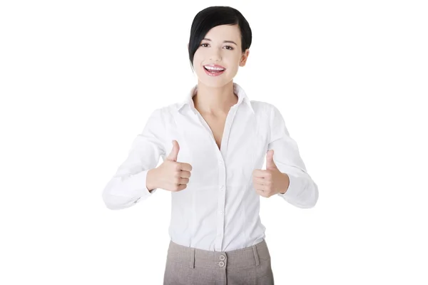 Business woman with thumbs up, ok gesture — Stock Photo, Image
