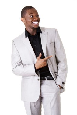 kopyalama alanı işaret eden işadamı