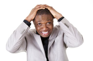 genç siyah sorunlu iş adamı