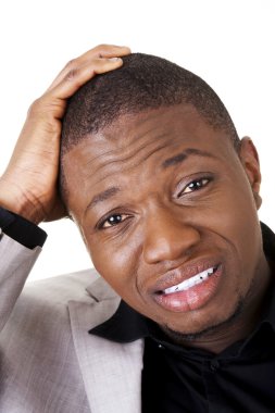 genç siyah sorunlu iş adamı