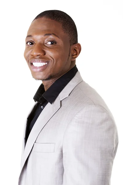 Feliz hombre de negocios negro inteligente sonriendo —  Fotos de Stock