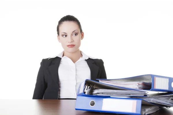 Mujer de negocios cansada y expuesta . — Foto de Stock