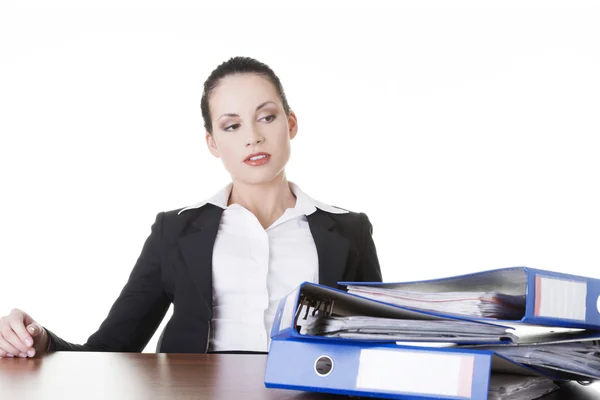 Mujer de negocios cansada y expuesta . — Foto de Stock