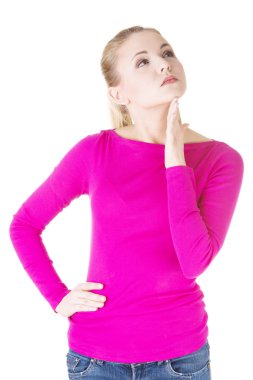 düşünme ve ararken bir kadın portresi