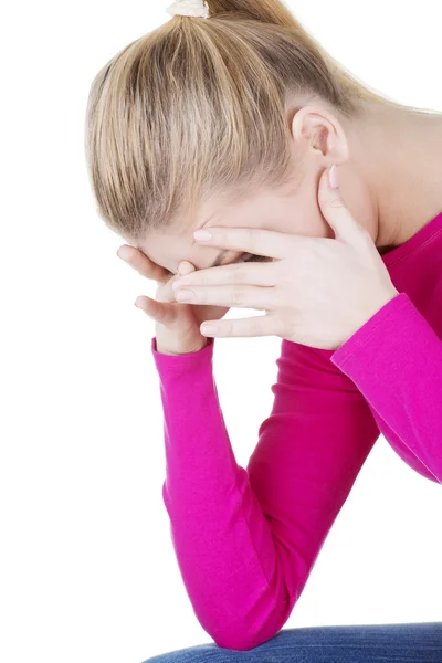 Joven hermosa mujer en depresión. — Foto de Stock