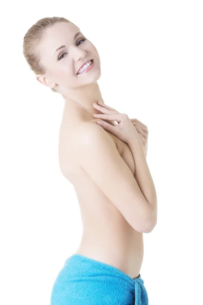 Érzéki topless gyönyörű szőke lány — Stock Fotó