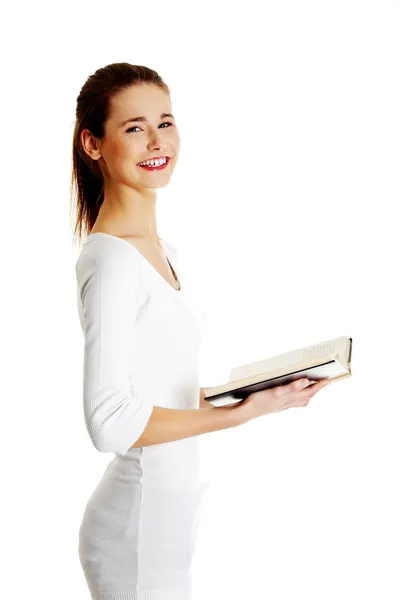 Teen woman reading book — Stock Photo, Image