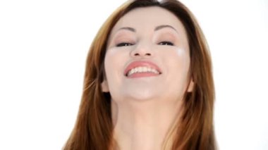 mutlu middleaged kadın portresi