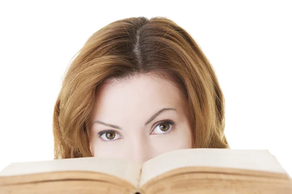 Attraente donna adulta con libri . — Foto Stock