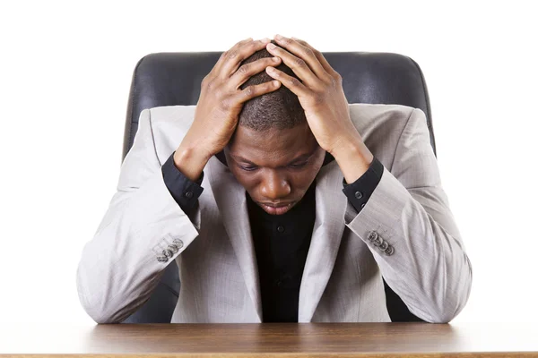 Sad, tired or depressed businessman — Stock Photo, Image