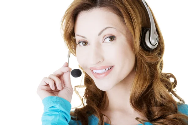 Attractive adult woman with headphones — Stock Photo, Image