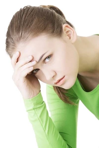 Young sad woman, have big problem or depression — Stock Photo, Image