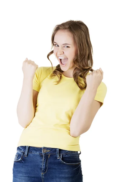 Excited happy success young woman — Stock Photo, Image