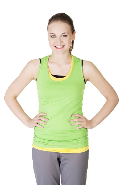 Happy active woman in sports clothes — Stock Photo, Image