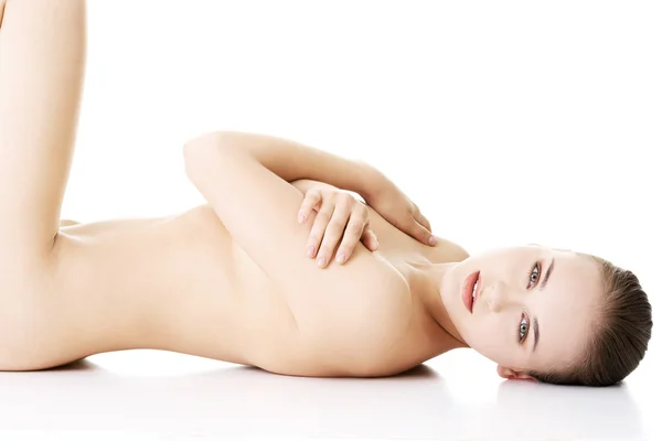 Seksowny sprawny naga kobieta z czystą i zdrową skórę — Zdjęcie stockowe
