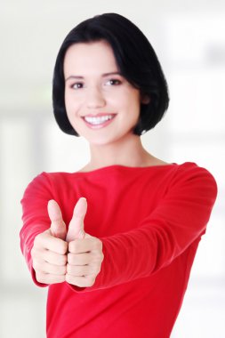 çekici öğrenci kadın el Tamam