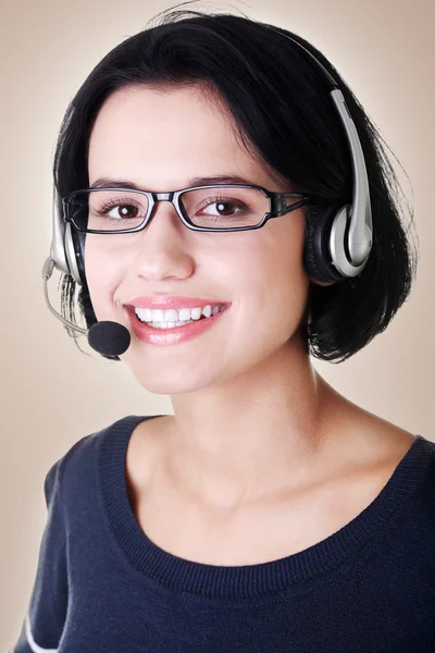 Closeup of attractive customer support representative — Stock Photo, Image