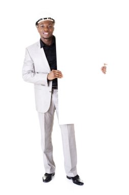 işadamı sunan boş başlık sayfası.