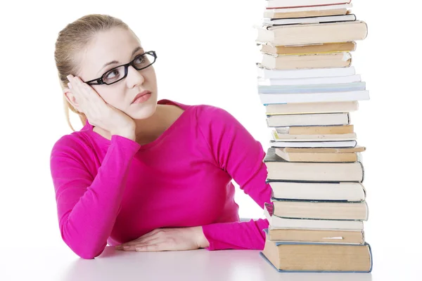 Stack estudante aprendendo menina — Fotografia de Stock