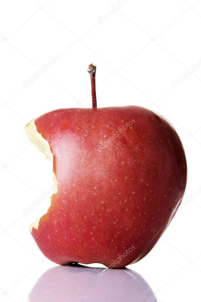 Red biten apple