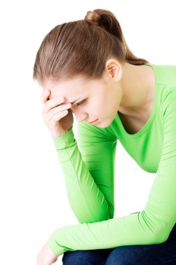 Depresyonda olan güzel bir kadın..