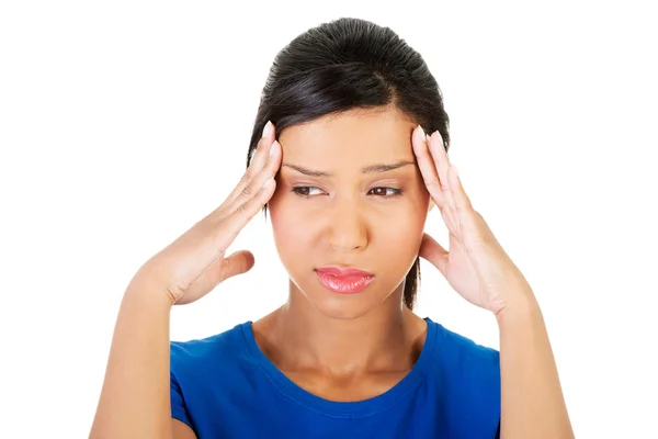 Woman with headache or problem — Stock Photo, Image