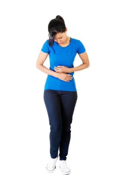 Young woman with stomach issues — Stock Photo, Image