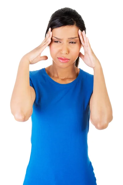 Woman with headache or problem — Stock Photo, Image