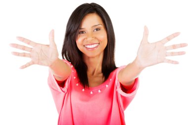 genç kadın elini avucunun gösterilen